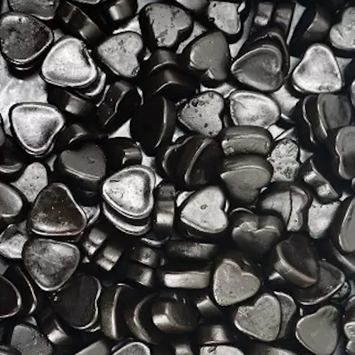 Salty Liquorice Hearts No Added Sugar Free Pick & Mix Sweets De Bron 100g